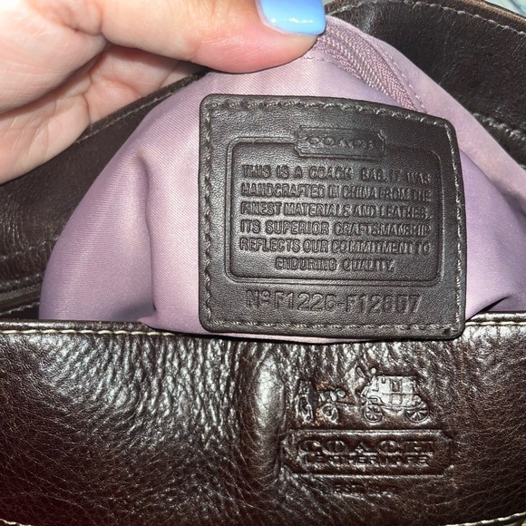 VINTAGE Coach Zoe Signature F12657 Jacquard Brown Hobo Handbag - Picture 10 of 16